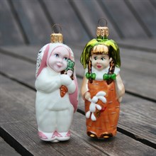 Набор Мальчик-Зайчик и Девочка-Морковка (брюнеты)